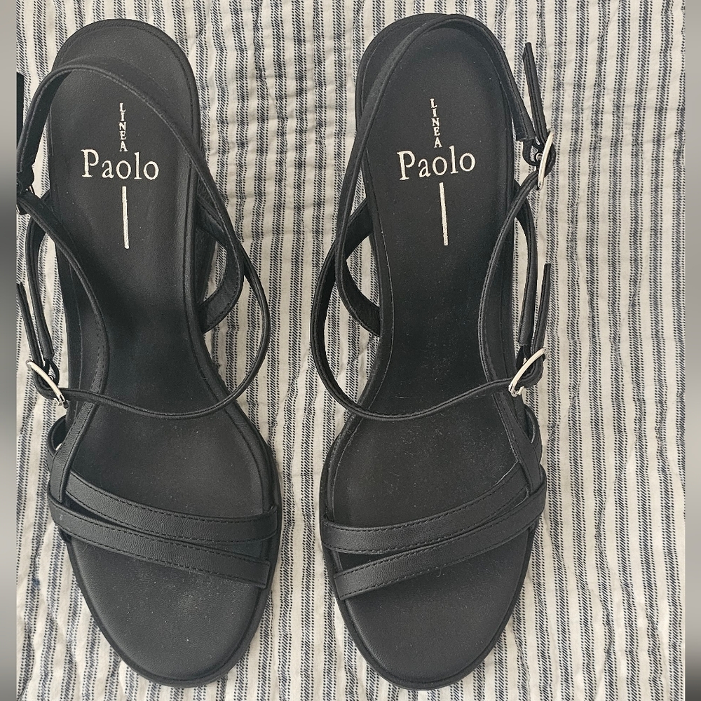 Paolo Strappy Black Women's Sandals